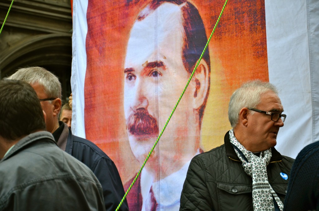James Connolly banner at a Scottish independence rally, Edinburgh