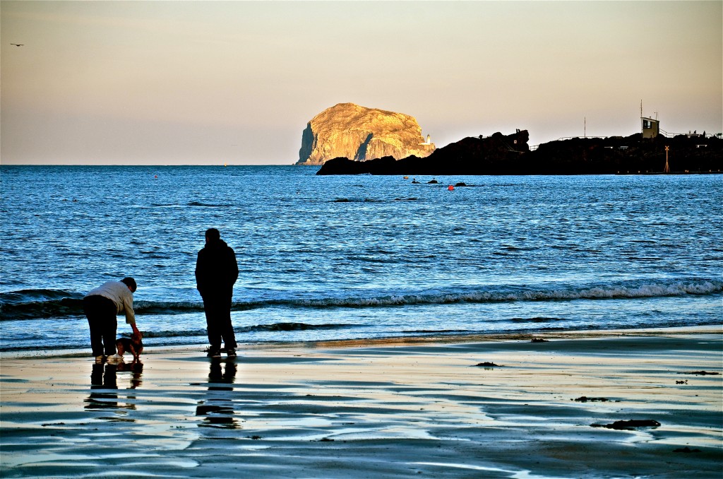 Looking out to island in the Firth of Forth, Edinburgh